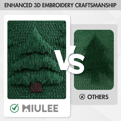 Christmas Tree Decorative Pillow Covers Faux Fur Wool Throw Pillows Soft Plush Cushion Covers Set of 2 Xmas Home Decor Winter Holiday for Sofa Couch Livingroom Bed 18X18 Inch Dark Green