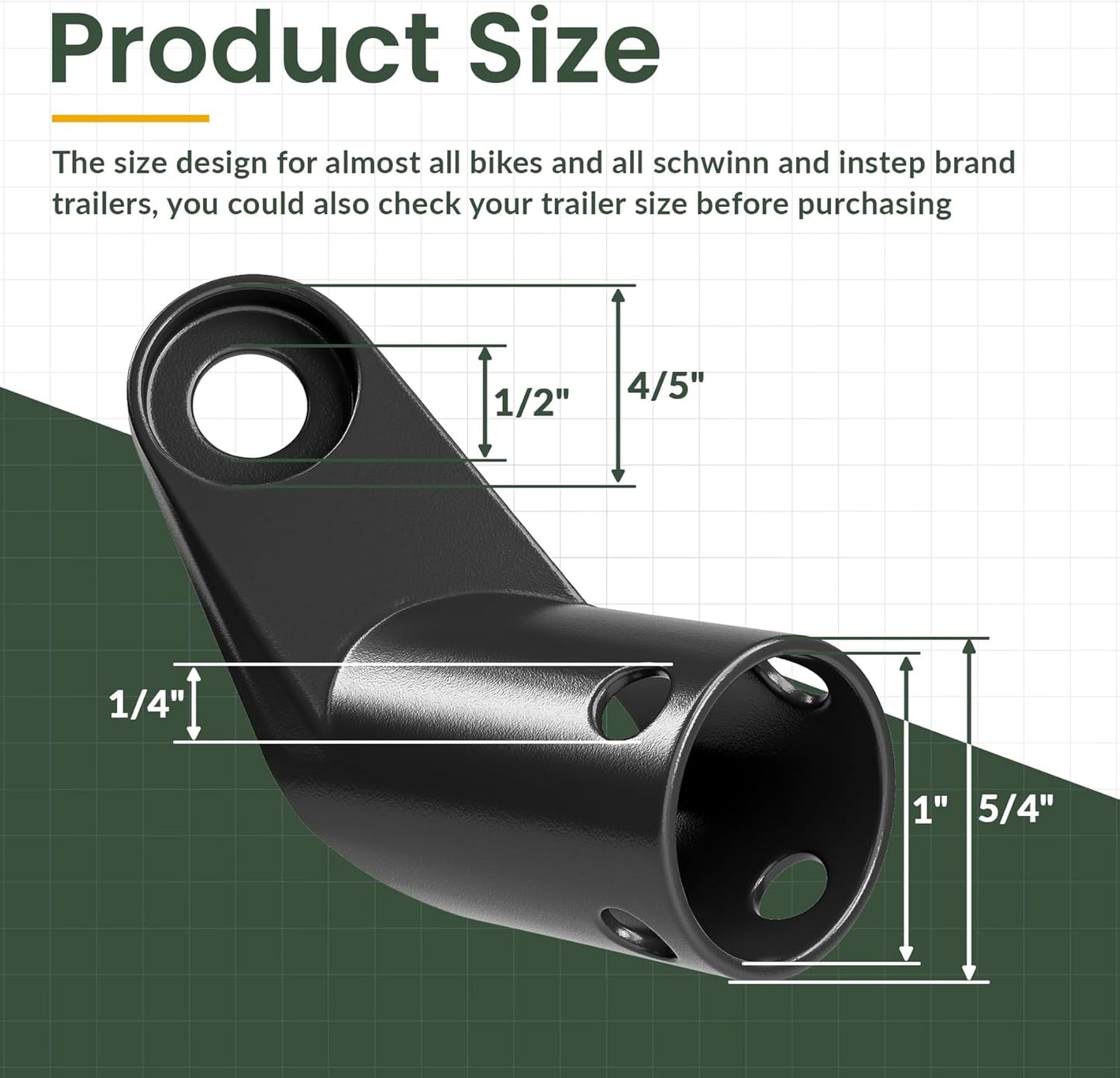 Upgraded Bike Trailer Attachment Coupler for Instep & Schwinn Bike Trailers, Bicycle Trailer Hitch Bike Cargo Trailer Coupler