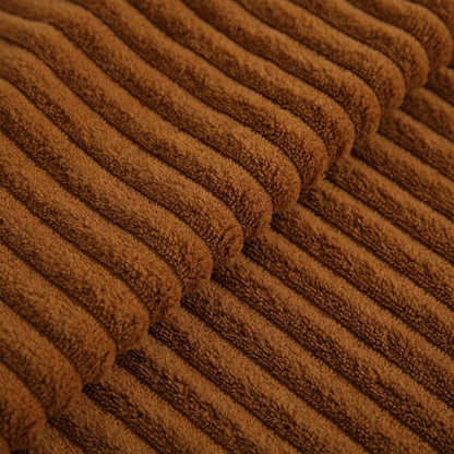 Corduroy Dark Brown Throw Pillow Covers Set of 2 Striped Boho Decorative with Edge Design,Super Soft Throw Pillow Cushion Covers for Couch Sofa Living Room Solid Square 16×16Inch/40Cm×40Cm