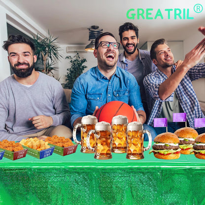 Green Party Table Covers Disposable Tablecloth for St. Patrick’S Day/Birthdays Party/Turtle/Hawaiian Ceremony Decorations Rectangle Tablecover 54'' X 108'' - 2 Packs