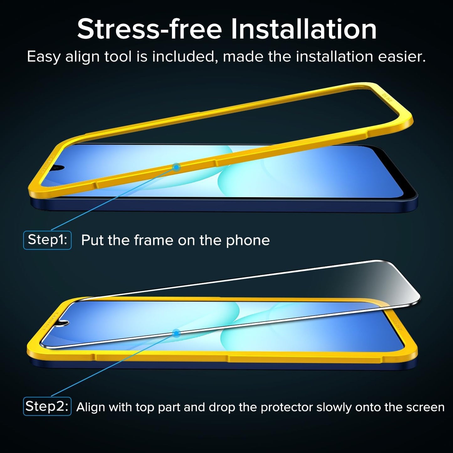 2 Pack Screen Protector for Samsung Galaxy A16 5G/Galaxy A17 5G, Tempered Glass Film, Alignment Frame, Easy Installation, Anti-Scratch Case Friendly Clear HD Film, 6.7-Inch