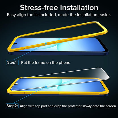 2 Pack Screen Protector for Samsung Galaxy A16 5G/Galaxy A17 5G, Tempered Glass Film, Alignment Frame, Easy Installation, Anti-Scratch Case Friendly Clear HD Film, 6.7-Inch