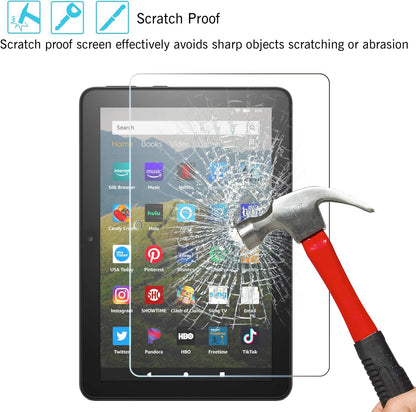 Screen Protector for Amazon Kindle Fire HD 8/8 Plus/Kids [8 Inch] 2022&2020 Released - 0.33Mm Tempered Glass, Ultra Clear, Anti-Scratch, Case Friendly