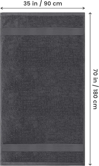 Extra Large Bath Sheets 2 Pack, 35 by 70 Inches,100% Cotton Highly Absorbent & Quick Dry Bath Towel for Adults, Super Soft Towel, Grey