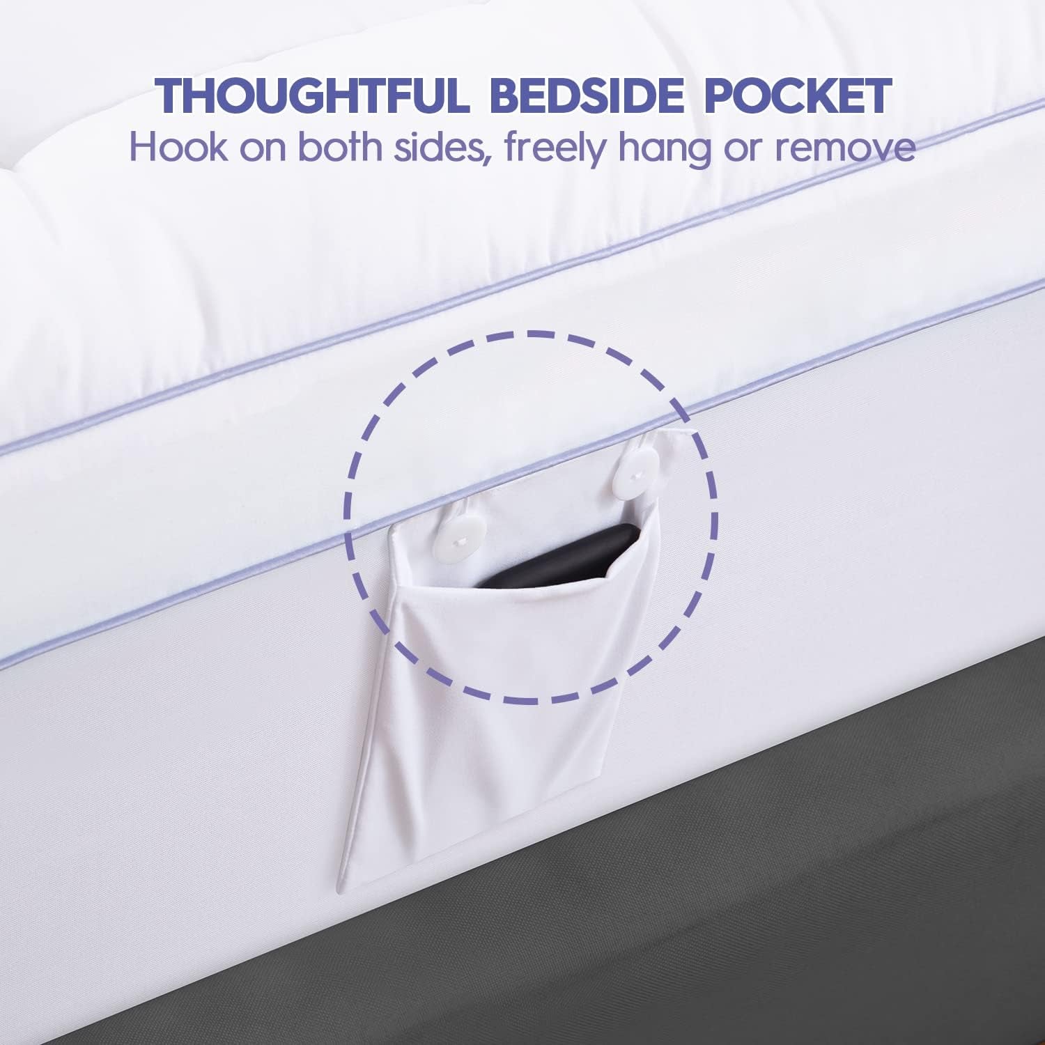 Twin XL Dual Layer 3 Inch Memory Foam Mattress Topper for College Dorm Room, 2 Inch Memory Foam plus 1 Inch Soft Extra Long Pillowtop Mattress Pad Cover, Thick Bed Topper for Back Pain