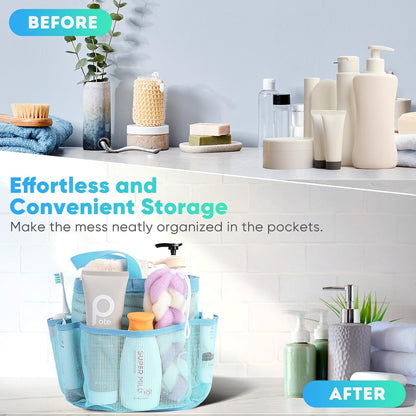 2 Pack Mesh Shower Caddy Portable for College Dorm Room Essentials, Shower Caddy Dorm with 8-Pocket Large Capacity,Shower Bag for Beach,Swimming,Gym