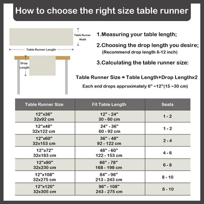 Farmhouse Black Table Runner Dining Table Runners 48 Inches Long Coffee Table Runner for Dresser Living Room Bedroom Holiday Party Banquet 12X48 Inch