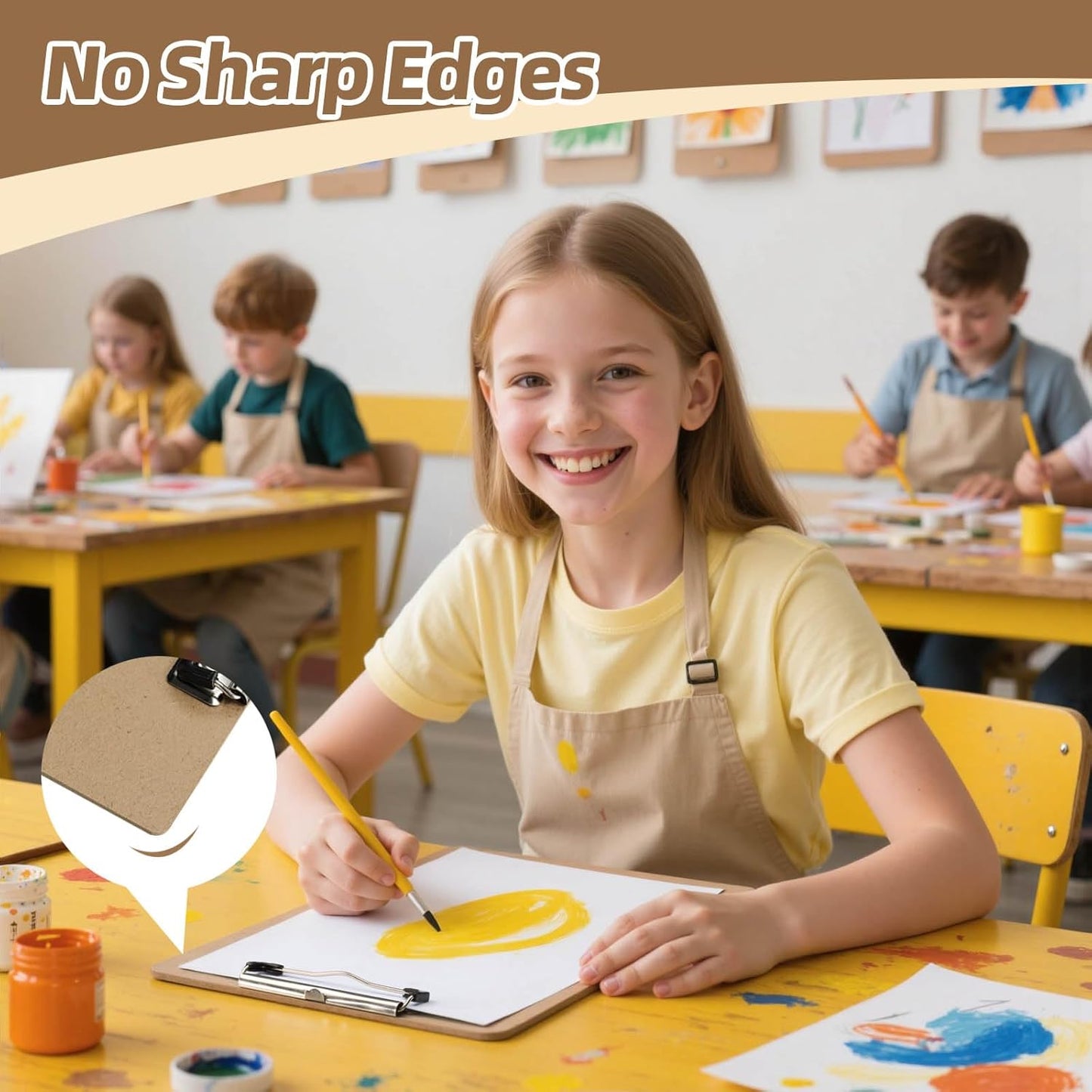 20 Pack Clipboard 8.5 X 11 Letter Size Clip Boards Bulk, A4 Wooden Hardboard Office Clipboards Pack for Classroom, Work-Meetings, Brown