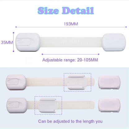 Cabinet Locks Baby Proofing 4 Pack, Child Safety Strap Locks for Drawer Cupboard Dishwasher Cupboard and Pantry,Childproof Door Latches for Kids and Toddler Proof