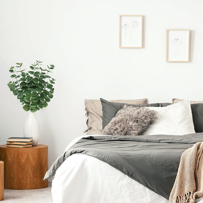 2 PCS Artificial Eucalyptus Stems, 25" Fake Plants Faux Greenery Stems for Centerpiece Table Decorations Flower Arrangement Wedding Kitchen Island Home Vase Decor, Green