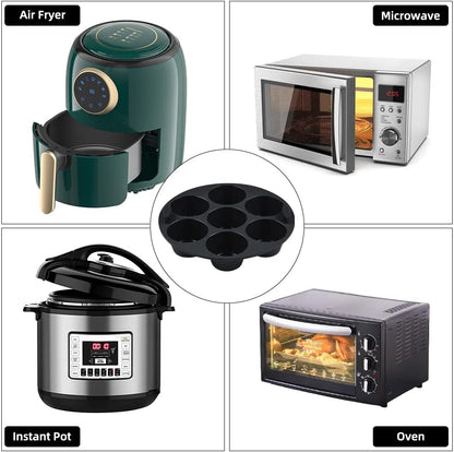 24 Cups Mini Muffin Pan, 7 Cups round Regular Muffin Pan for Air Fryer, Oven, Microwave