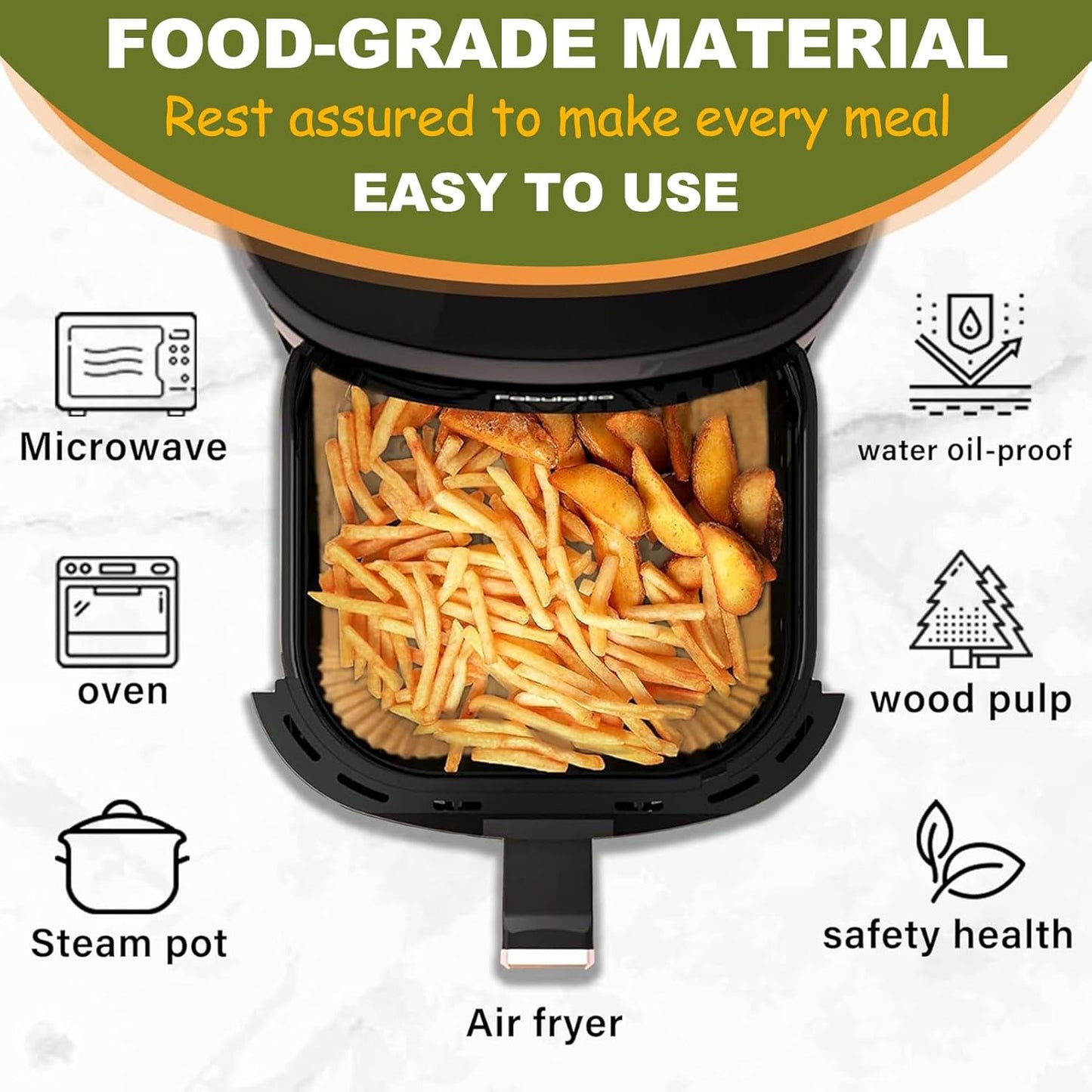 2 QT Air Fryer Liners for CHEFMAN 2 Qt Mini Air Fryer, Air Fryer Liners Disposable Small 2 Qt 2.6Qt, Small Airfryer Liners, DASH Air Fryer Liners