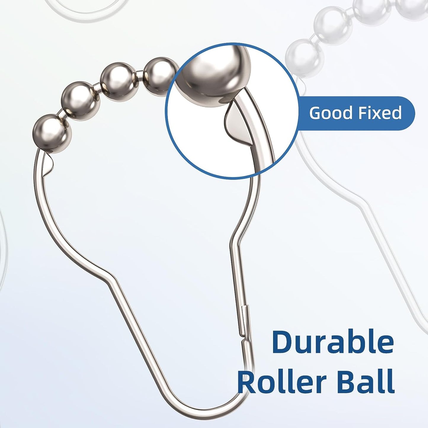 Clear Shower Curtain Liner 72 X 78 and Nickel Shower Curtain Rings