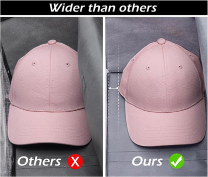 2 PCS Wide Hat Storage for Baseball Caps Organizer with 2 Sturdy Handles Hat Racks Holder Grey Capbox Stackable for Home Travel