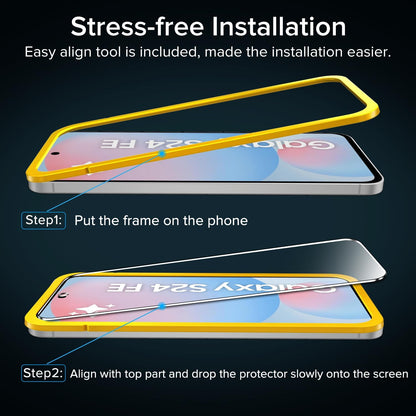 3 Pack Tempered Glass for Samsung Galaxy S24 FE 5G 6.7" 2024 Screen Protector with [Easy Installation Frame], Anti-Scratch Case Friendly Clear HD Film for Samsung Galaxy S24 FE 5G 6.7 Inch