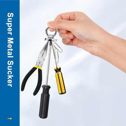 Heavy-Duty Magnetic Hooks 10-Pack, 60 lbs Pulling Force Neodymium Magnets with Countersunk Eyebolt for Home, Office, Garage, and Kitchen Use