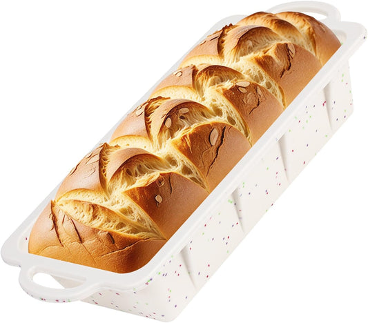 Silicone Loaf Pan with Metal Frame, Nonstick 10 X 4.8 X 2.3 Inch Silicone Bread Pan for Baking Homemade Loaf, Bread, Meatloaf, Cake, Sandwich BPA Free