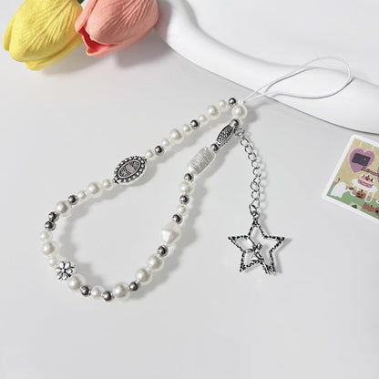 Beaded Camera Wrist Strap Cute Pearl Digital Camera Charm Lanyard