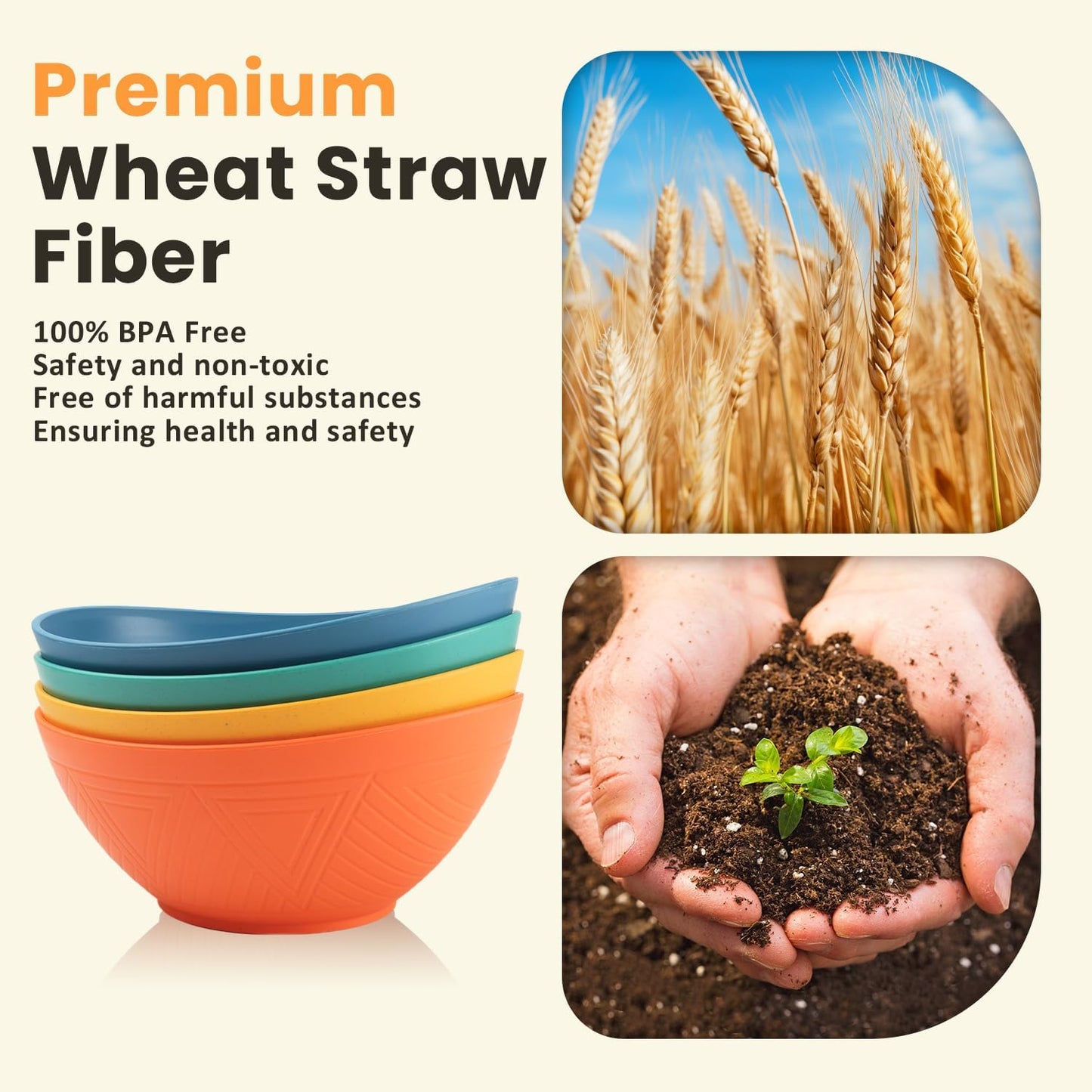 Large 9.6-Inch Oval Serving Bowls, Set of 4 - 60 Oz Multi-Color Dishes for Salads, Side Dishes, and Pasta, Microwave and Dishwasher Safe, Ideal for Weddings and Parties