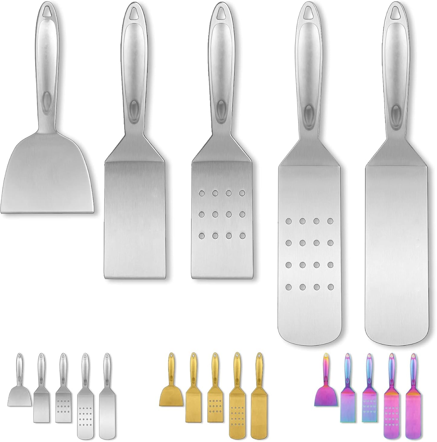 5-Piece Stainless Steel Grill Accessories Kit with Bakelite Handles for Heat Resistance and Durability