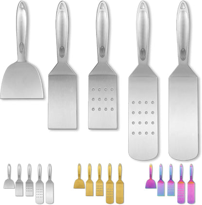 5-Piece Stainless Steel Grill Accessories Kit with Bakelite Handles for Heat Resistance and Durability