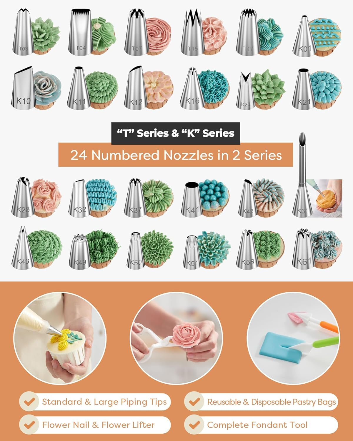 700Pcs Cake Decorating Kit, Baking Supplies with Springform Pans, Cake Turntable for Decorating, Piping Tips, Pastry Bags, and More Baking Tools