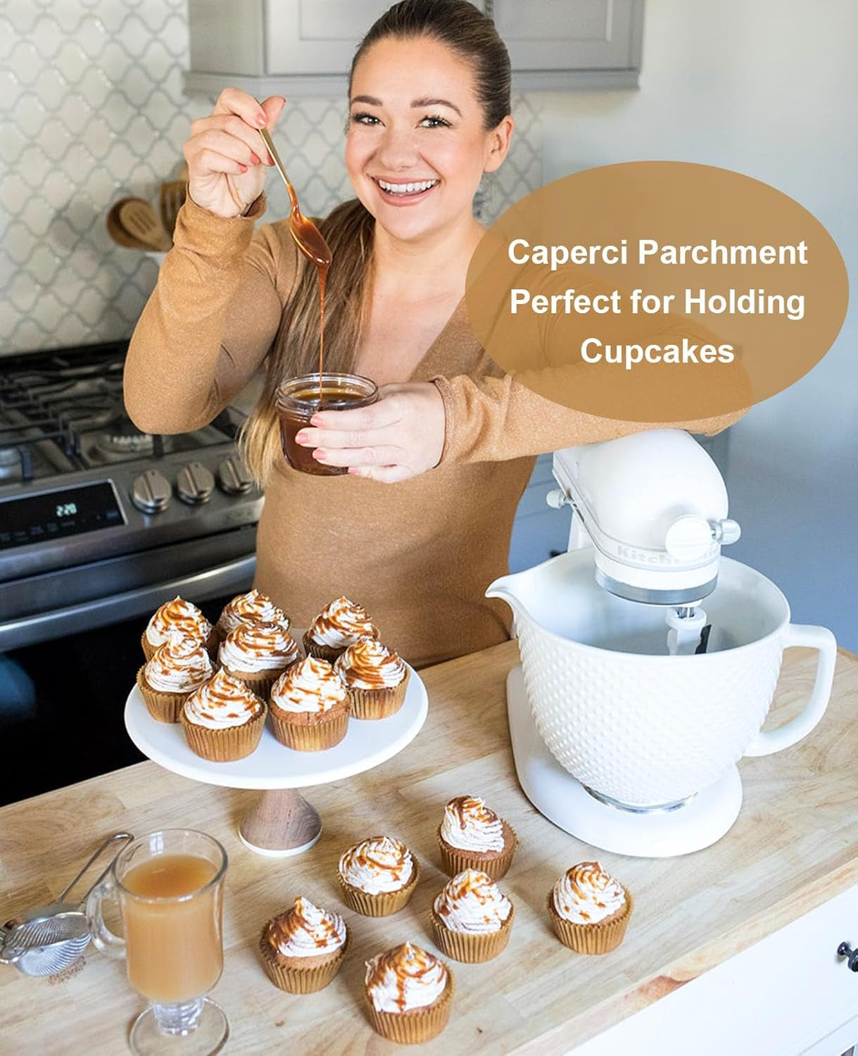 225Pcs White Parchment Cupcake Liners - Standard Muffin Liners Baking Cups, Parchment Paper Cupcake Wrappers with Excellent Greaseproof & Balanced Non-Stick, No Smell, Food Grade (White)