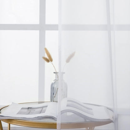 Window Valance Half Sheer Curtains Rod Pocket Voile Drapes Extra Wide for Small Window Kitchen Cafe One Panel 60 X 18 Inch White