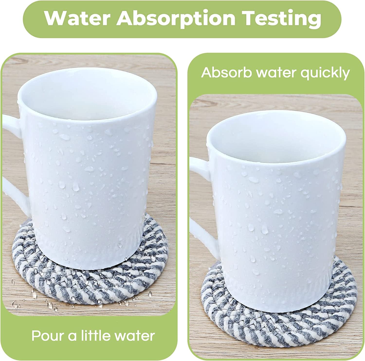 Absorbent Coaster Set of 8 with Holder - Decorative Coasters for Coffee Tables and Living Rooms, Ideal for Housewarming Gifts