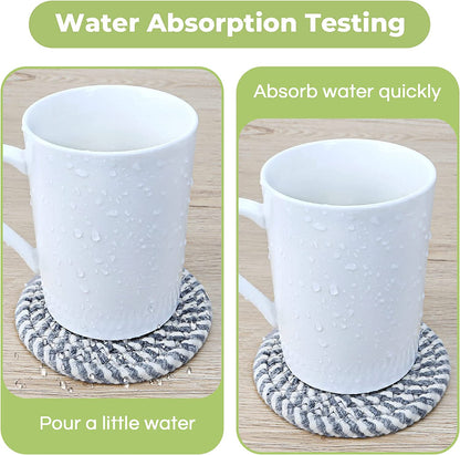 Absorbent Coaster Set of 8 with Holder - Decorative Coasters for Coffee Tables and Living Rooms, Ideal for Housewarming Gifts