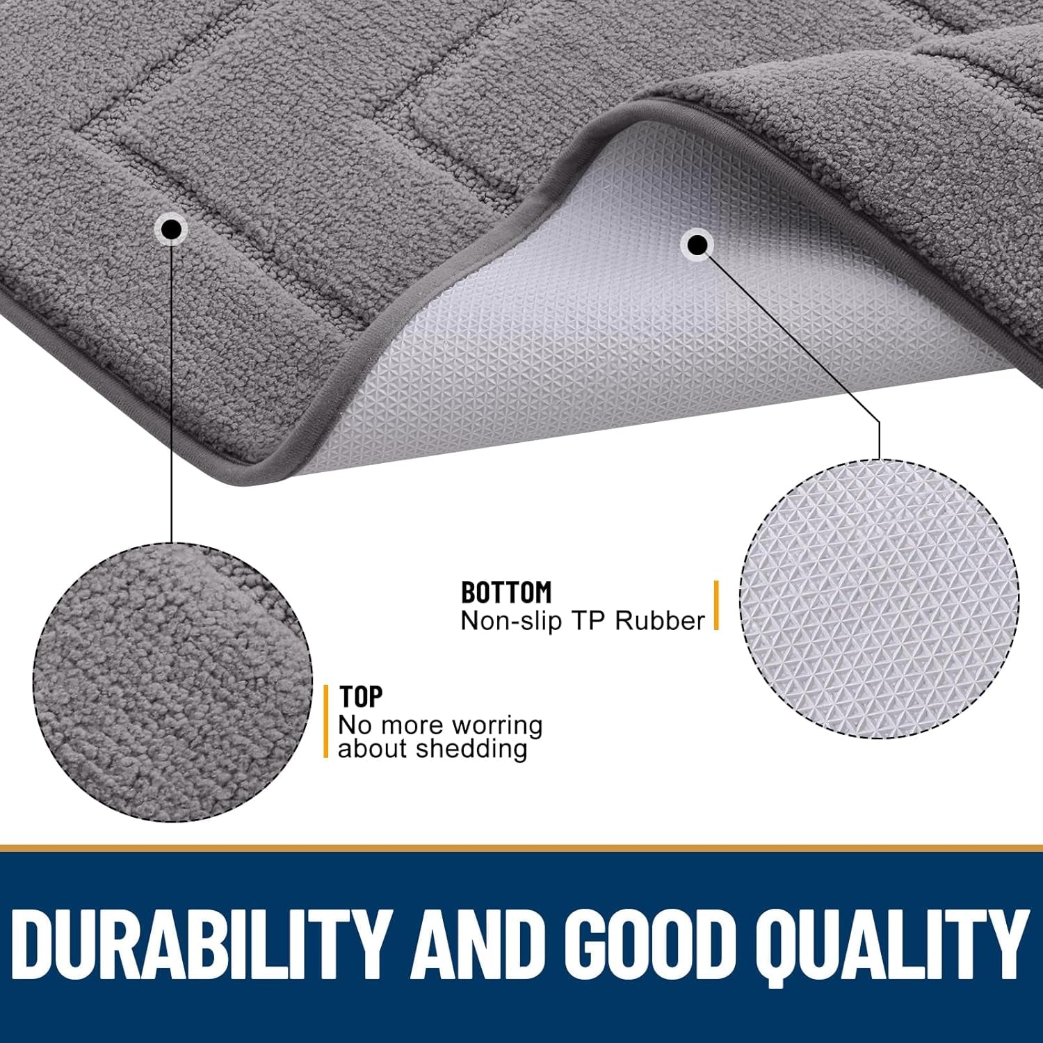 Dog Door Mat for Muddy Paws Indoor Entrance, Absorbs Moisture and Dirt Low-Profile Washable Front Door Mat for Floor Home Entryway (24X16 Inches, Grey)