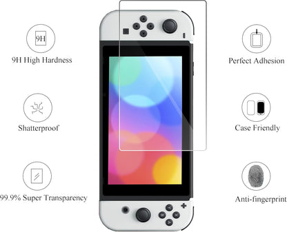 Tempered Glass Screen Protector for Nintendo Switch OLED Model 2021 [7 Inch] anti Scratch 9H Hardness [2 Pack]