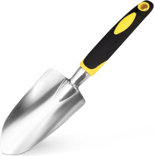Trowel Garden Tool Gardening Shovel, Stainless Steel Hand Shovel with Rubber Handle, Garden Hand Tools for Men, Women and Kids.