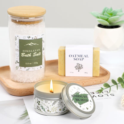 Self Care Gifts for Women, Get Well Gifts for Women, Sympathy Gift Baskets, Get Well Soon Care Package, Encouragement Inspirational Gift Baskets, Sending Hug (Ivory)