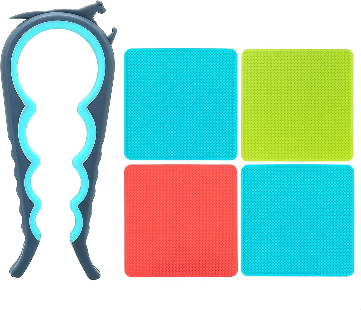 Latest Jar Opener with 4 Rubber Jar Gripper Pads for Weake Hands Senior with Arthritis Hands and Children