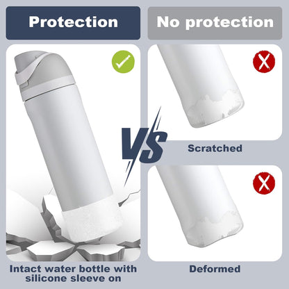 2 PCS Glitter Silicone Boot for Owala Water Bottle, Anti-Slip Protective Sleeve for Freesip/Twist/Flip Stainless Steel Water Bottles Accessories