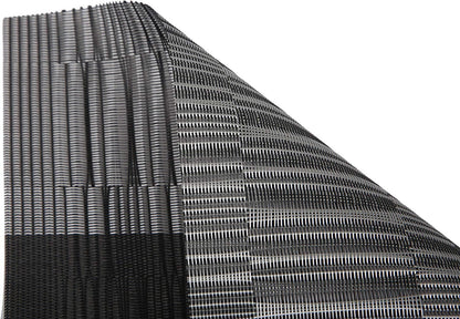 Woven Vinyl Table Runners PVC Table Runners 12 X 36 Inch Wipe Clean Reversible Plastic Weave Tabletop Counter Decor Mats Indoor Outdoor, Ombre Black and Gray