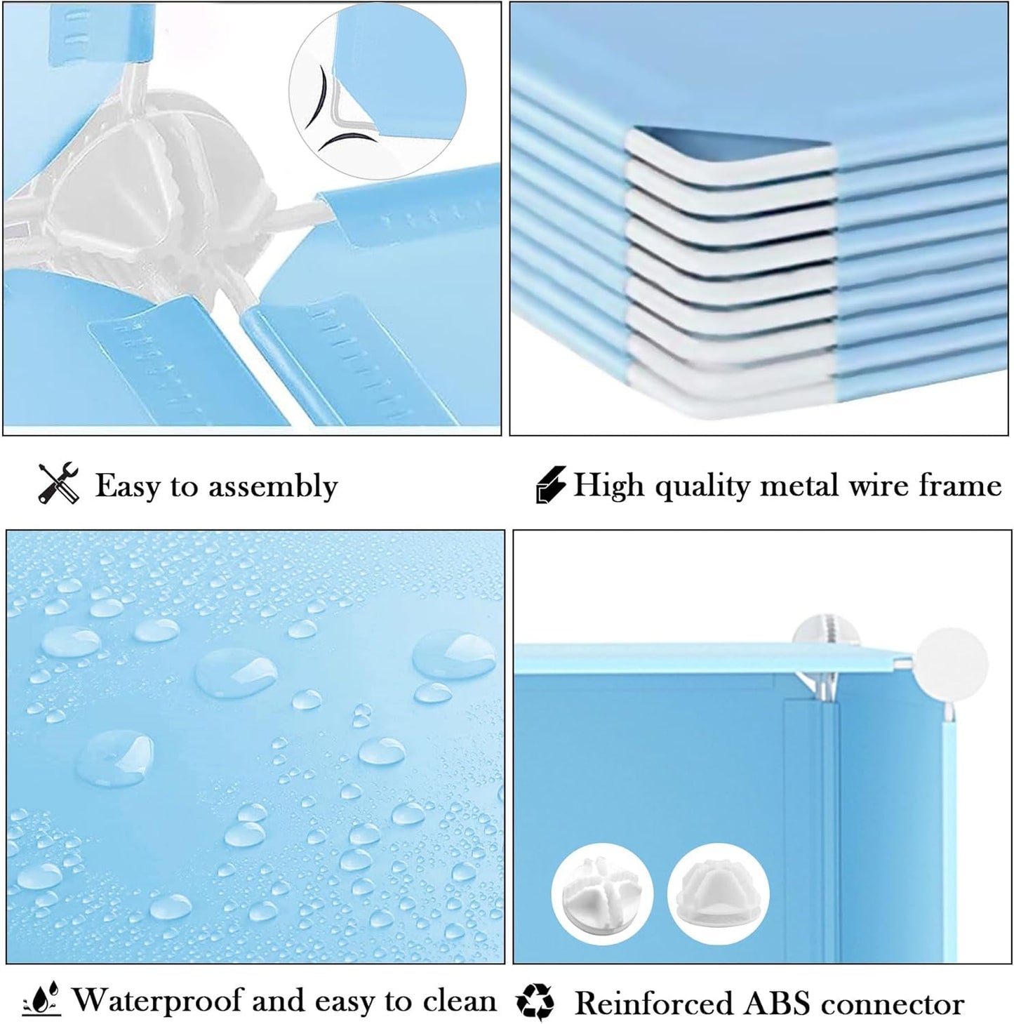 8 Cube Storage Organizer, Closet Organizer Storage Shelf, Bookcase Bookshelf, DIY Stackable Storage Cubes Shelves for Closet, Bedroom, Home, Office, Blue