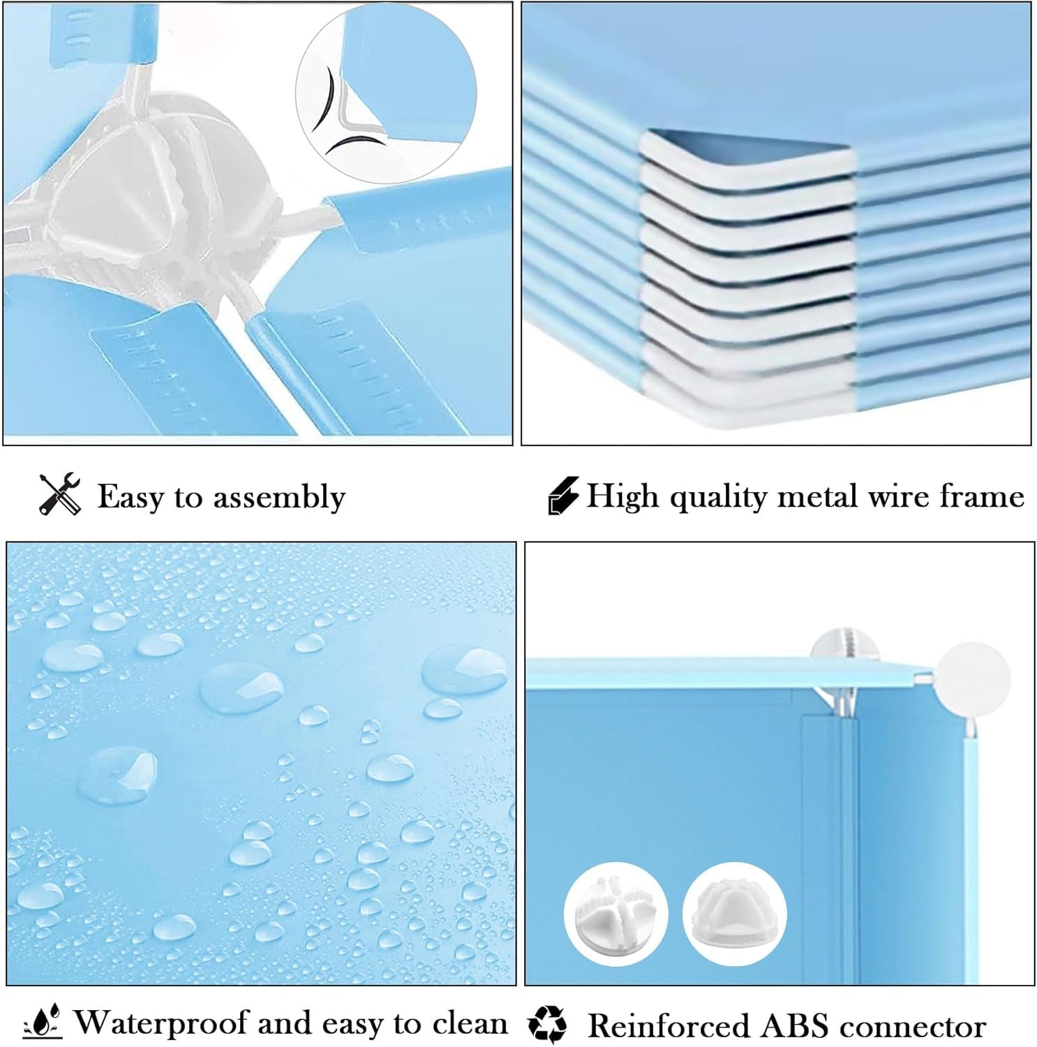 8 Cube Storage Organizer, Closet Organizer Storage Shelf, Bookcase Bookshelf, DIY Stackable Storage Cubes Shelves for Closet, Bedroom, Home, Office, Blue