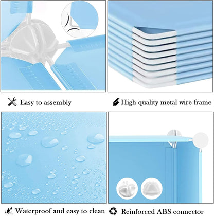 8 Cube Storage Organizer, Closet Organizer Storage Shelf, Bookcase Bookshelf, DIY Stackable Storage Cubes Shelves for Closet, Bedroom, Home, Office, Blue