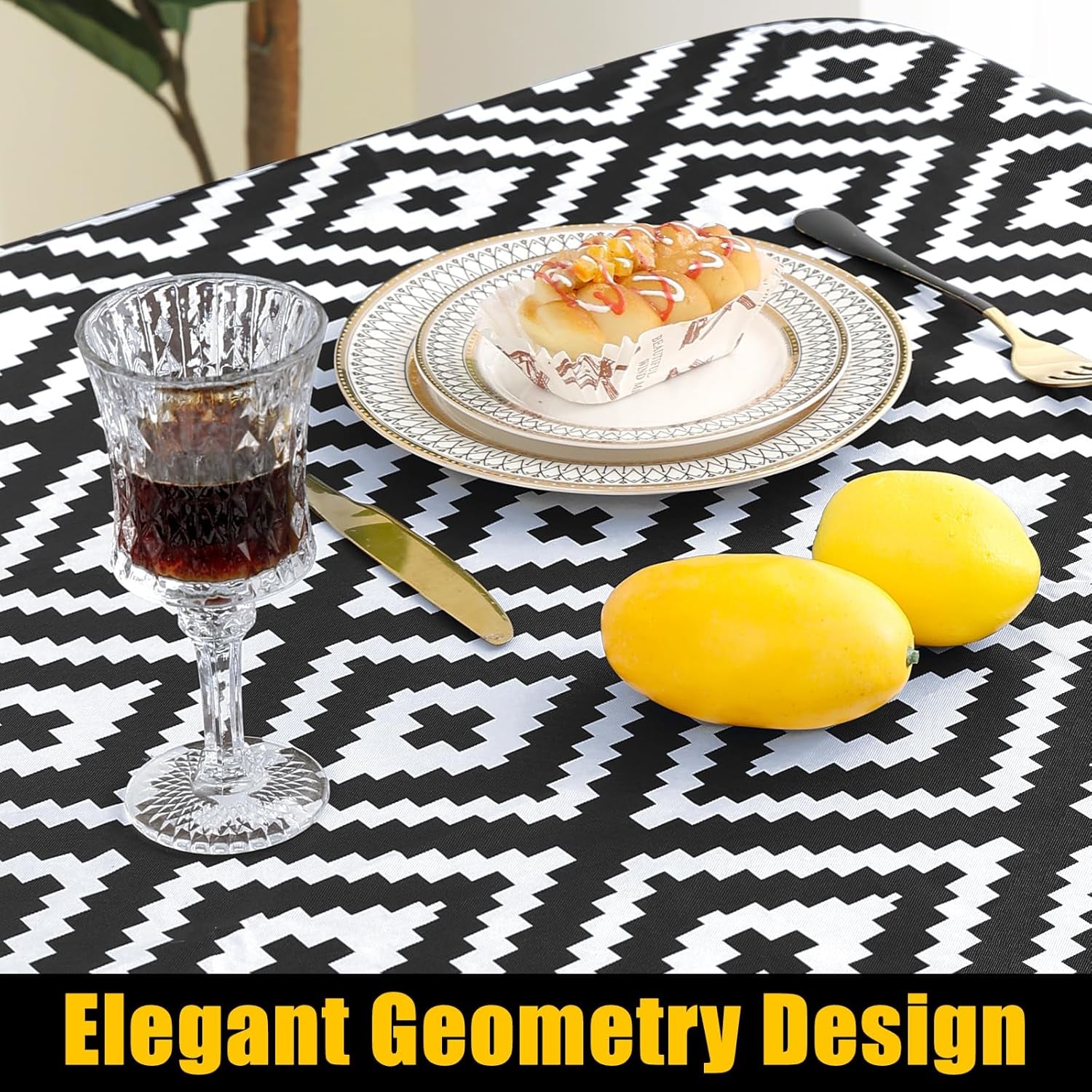 Rectangle Picnic Table Cloth, Waterproof Elastic Fitted Outdoor Tablecloths for 6 Foot Tables, Wipeable Flannel Backed Vinyl Table Cover for Camping, Dining and Indoor (30"X72", Black)