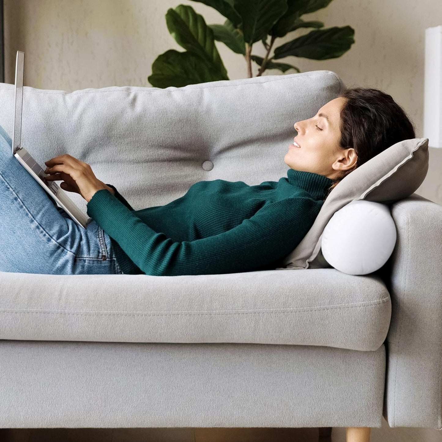 Bolster Pillows Insert (Pack of 2, White) - 6 X 16 Inches Bed and Couch Pillows - Indoor Decorative Pillows