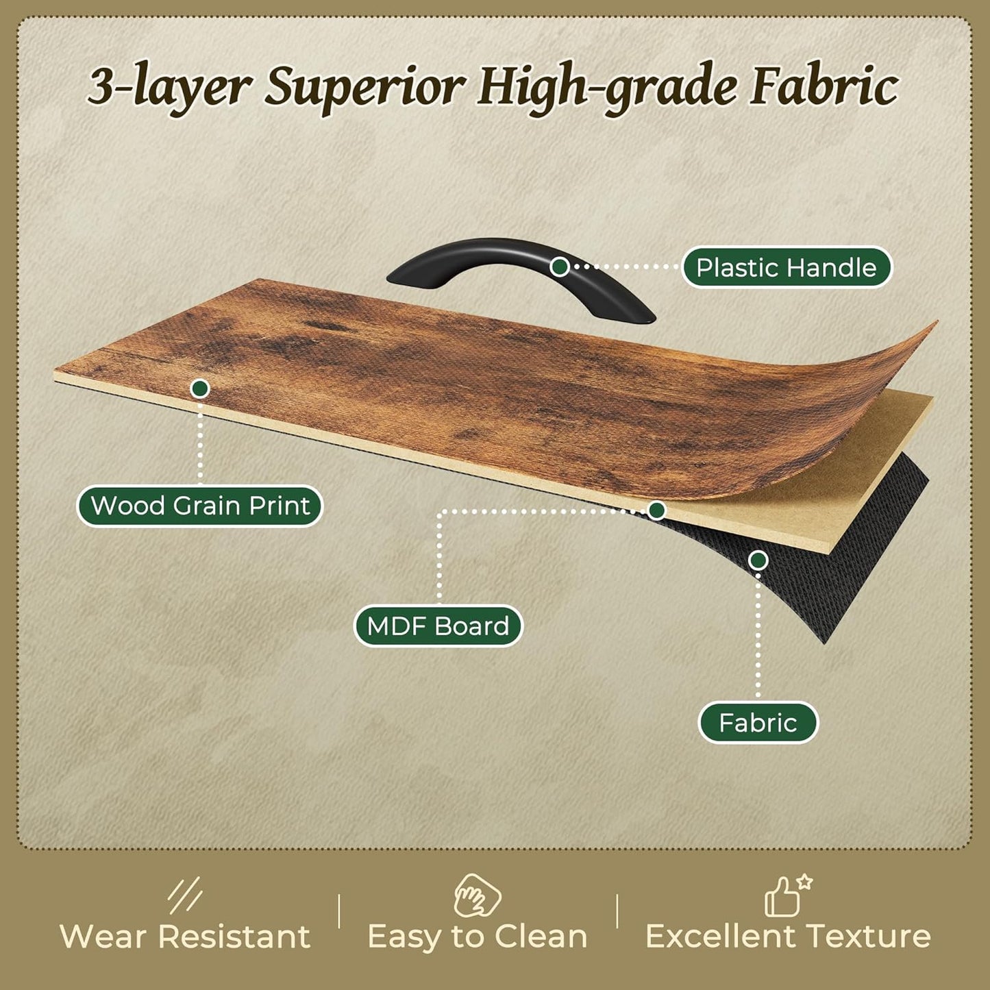 Rustic Brown 63-Inch TV Stand and 7-Drawer Dresser for Bedroom Storage, Suitable for 55 to 70 Inch TVs