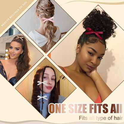 Hair Bows for Girls,20 PCS Small Bow Hair Clips Tassel Ribbon Bowknot with Short Tail,Ribbon Hair Bows Barrettes for Thick Thin Hair,Nonslip Hair Accessories Christmas Birthday Gifts