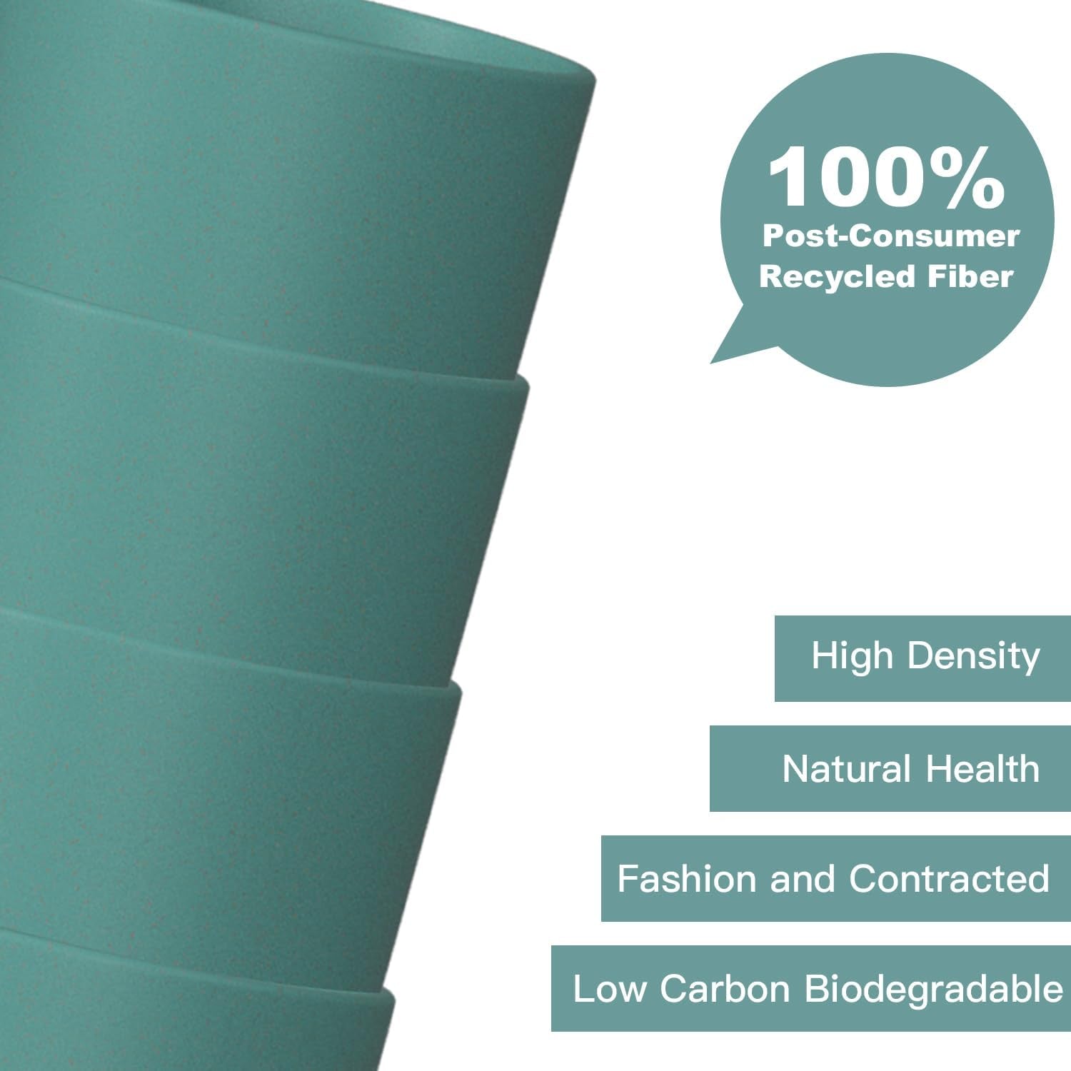 Wheat Straw Drinking Glasses Set - 8 Reusable Unbreakable 20 OZ Cups, Dishwasher and Microwave Safe, Green