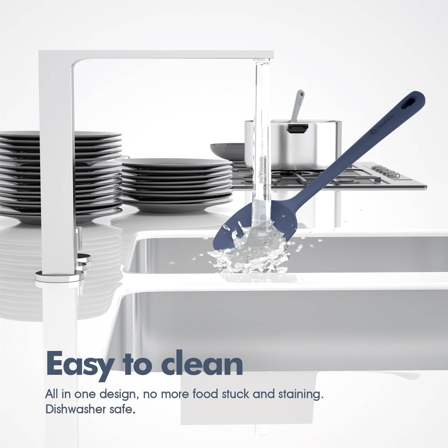 5 Pieces Silicone Spatula Set, Food Grade Rubber Spatula, Upgrade Strong Handle with Ergonomic Grip, Heat Resistant up to 600°F for Nonstick Cookware, Cooking