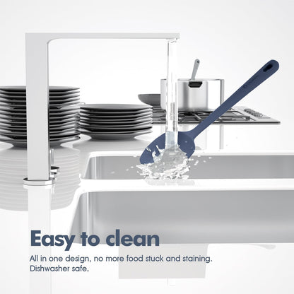 5 Pieces Silicone Spatula Set, Food Grade Rubber Spatula, Upgrade Strong Handle with Ergonomic Grip, Heat Resistant up to 600°F for Nonstick Cookware, Cooking