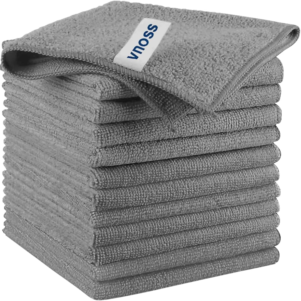 Microfiber Cleaning Cloth, Pack of 12 Cleaning Rag, Cleaning Towels with 4 Color Assorted, Grey,12"X12"