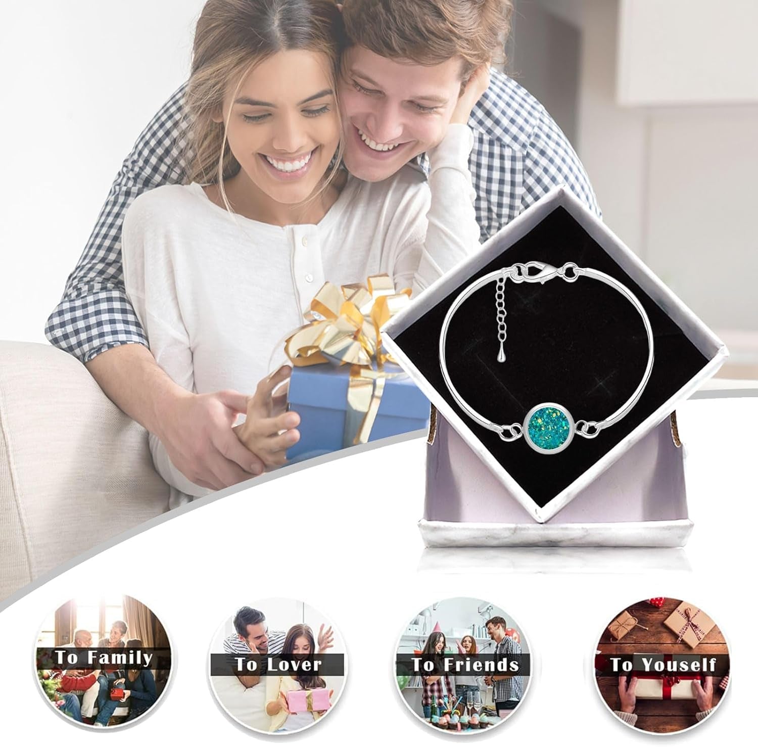 Adjustable Cuff Bangle Bracelet for Women,  Fake Druzy Gemstone Link Bracelet Silver Handmade Healing round Bracelets Boho Statement Bracelet Gifts for Her