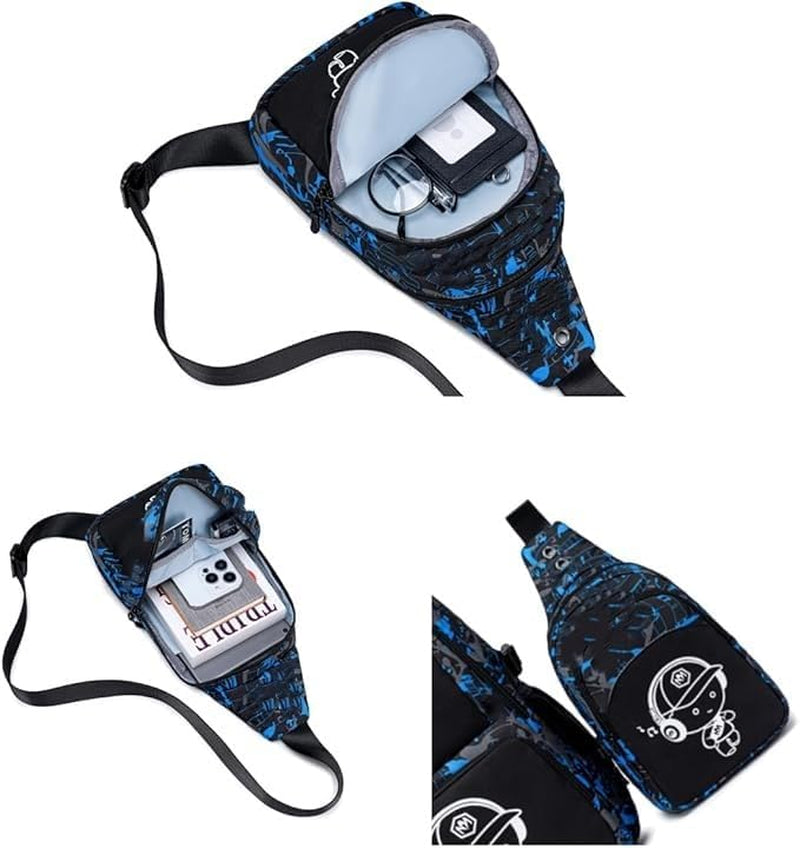 Small Sling Bag Crossbody Bags Camouflage Fanny Packs Chest Bag Travel Chest Gifts for Boys